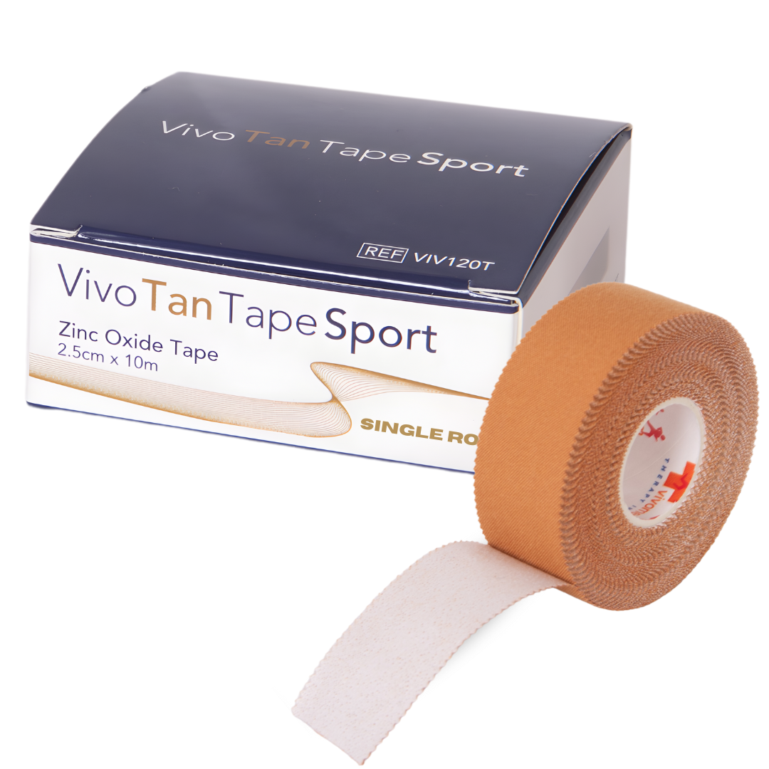 Vivomed Vivo Tan Tape Sport heavy-duty rayon adhesive zinc oxide strapping tape