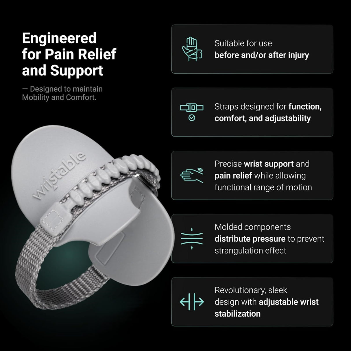 WriStable Wrist Brace for wrist pain relief and hypermobile wrists