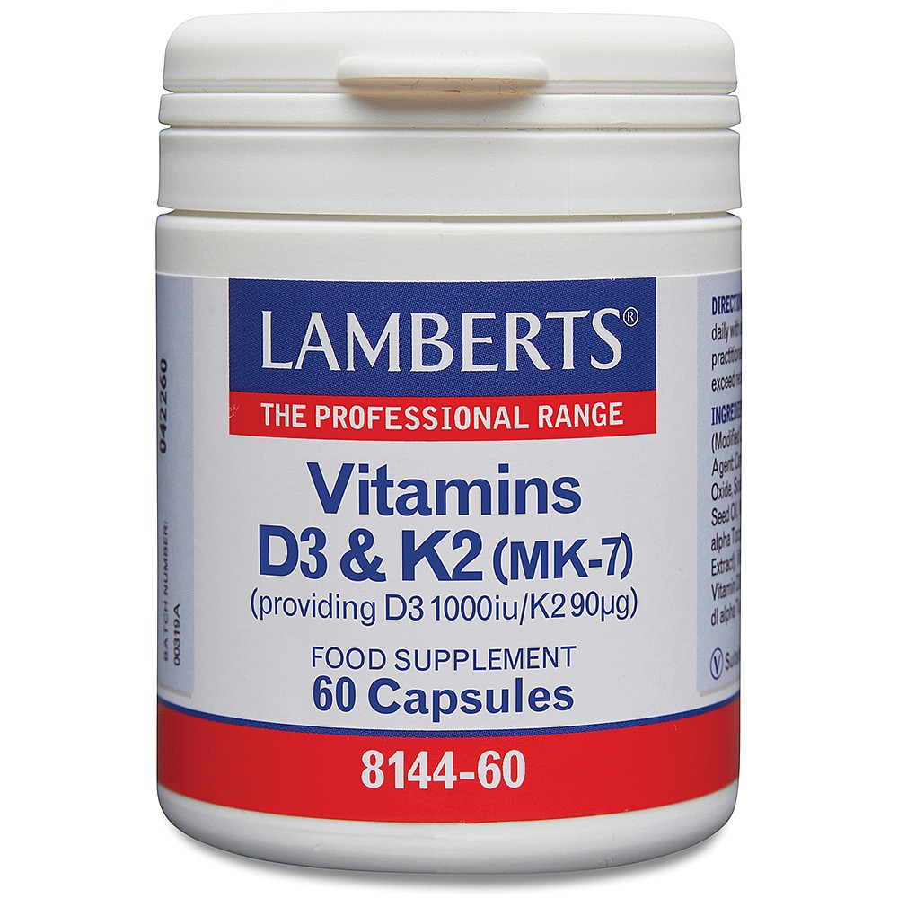 Lamberts Vitamins D3 (1000iu) and K2 (90µg) - 60 Capsules