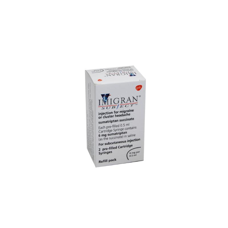 IMIGRAN (sumatriptan) SUBJECT INJ REFIL PACK 6MG/0.5ML (2)