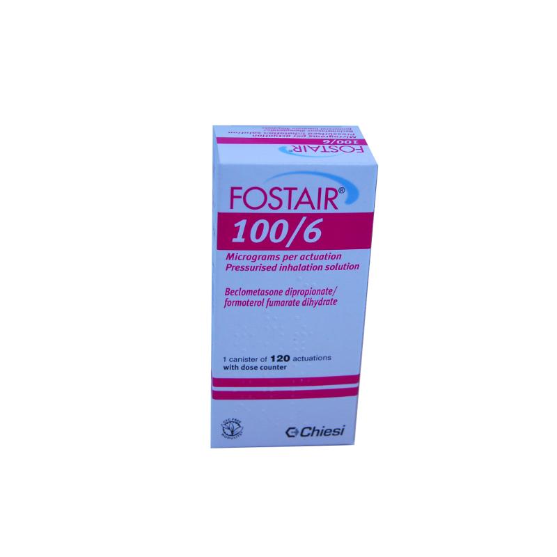 FOSTAIR (beclometasone, formoterol) 100/6MCG CFC FREE INHALER