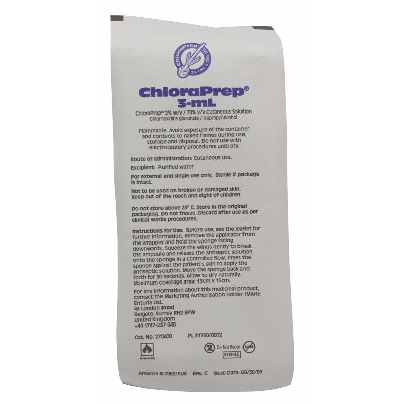 CareFusion ChloraPrep Clear (3mL) (25) Vivomed