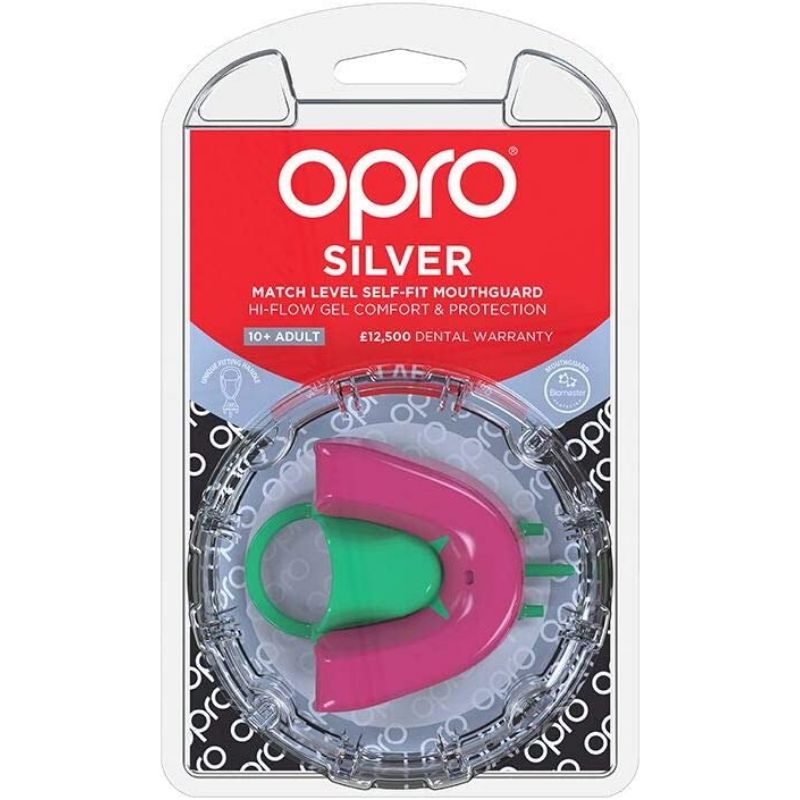 Opro Self-Fit Mouth guard silver unisex pink/green 10+