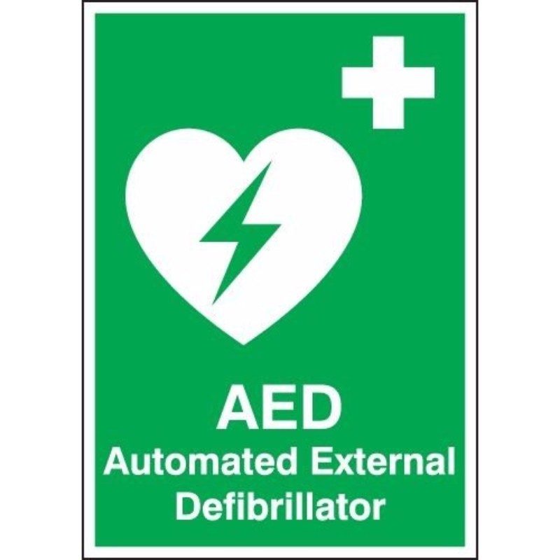Vivomed AED wall sign
