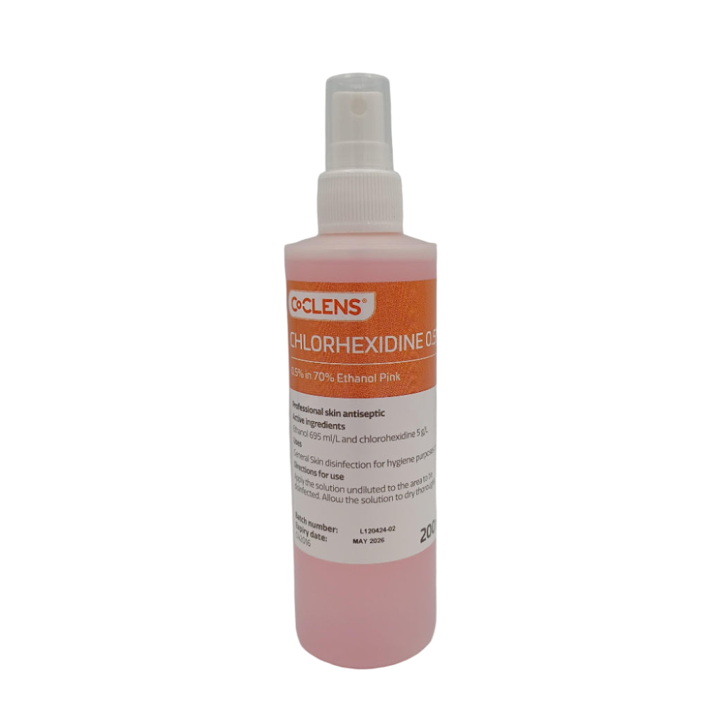 Co-Clens 0.5% Chlorhexidine in 70% Ethanol Pink - Spray 200ml