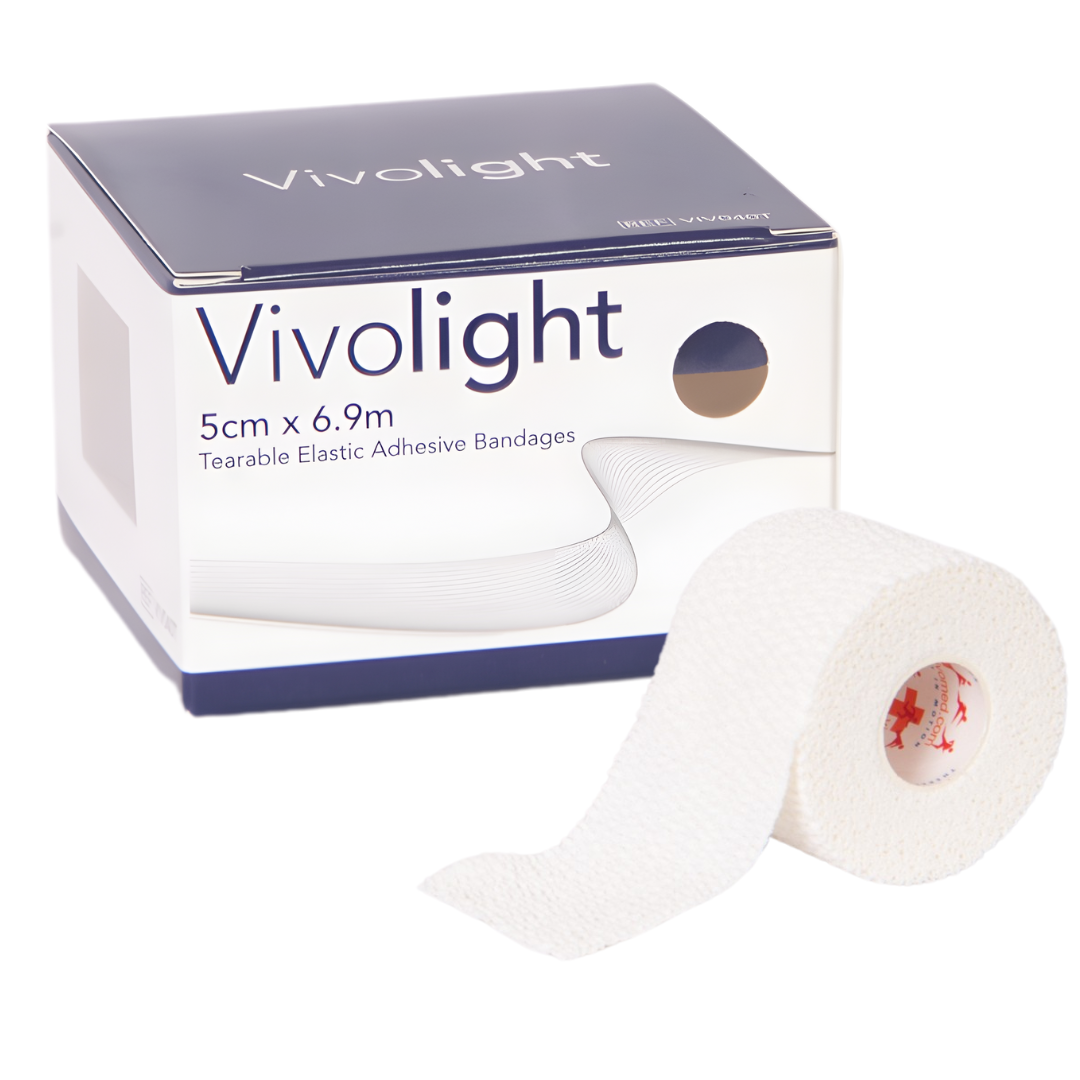 Vivolight Elastic Adhesive Bandage – Lightweight Tearable Sports Strapping Tape