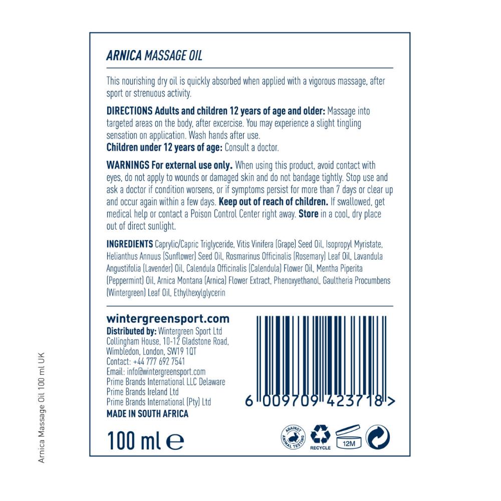 Wintergreen Arnica Massage Oil