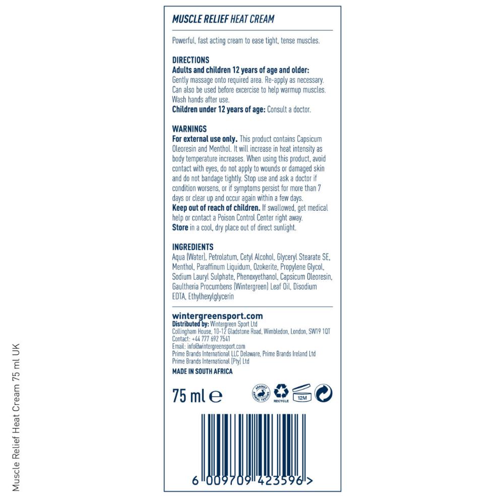 Wintergreen Muscle Relief Heat Cream