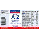 Lamberts A-Z Multi Vitamin & Minerals - 60 Tablets