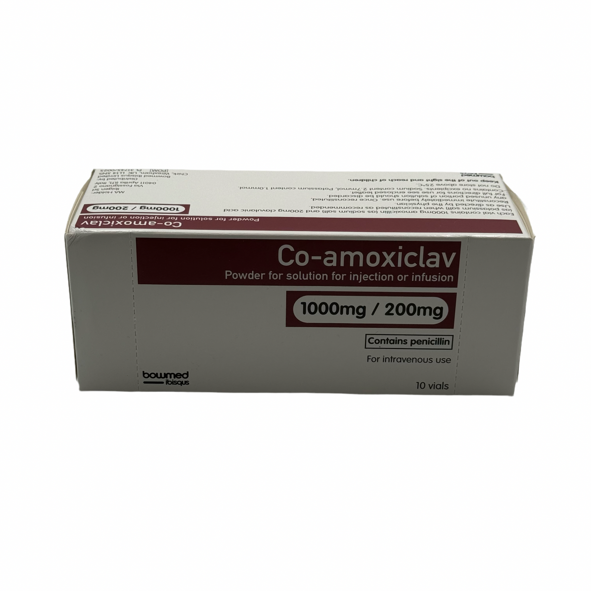 CO-AMOXICLAV PWDR INJ 1000MG/200MG (10)