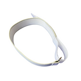 White belt with a gold buckle on a blue background