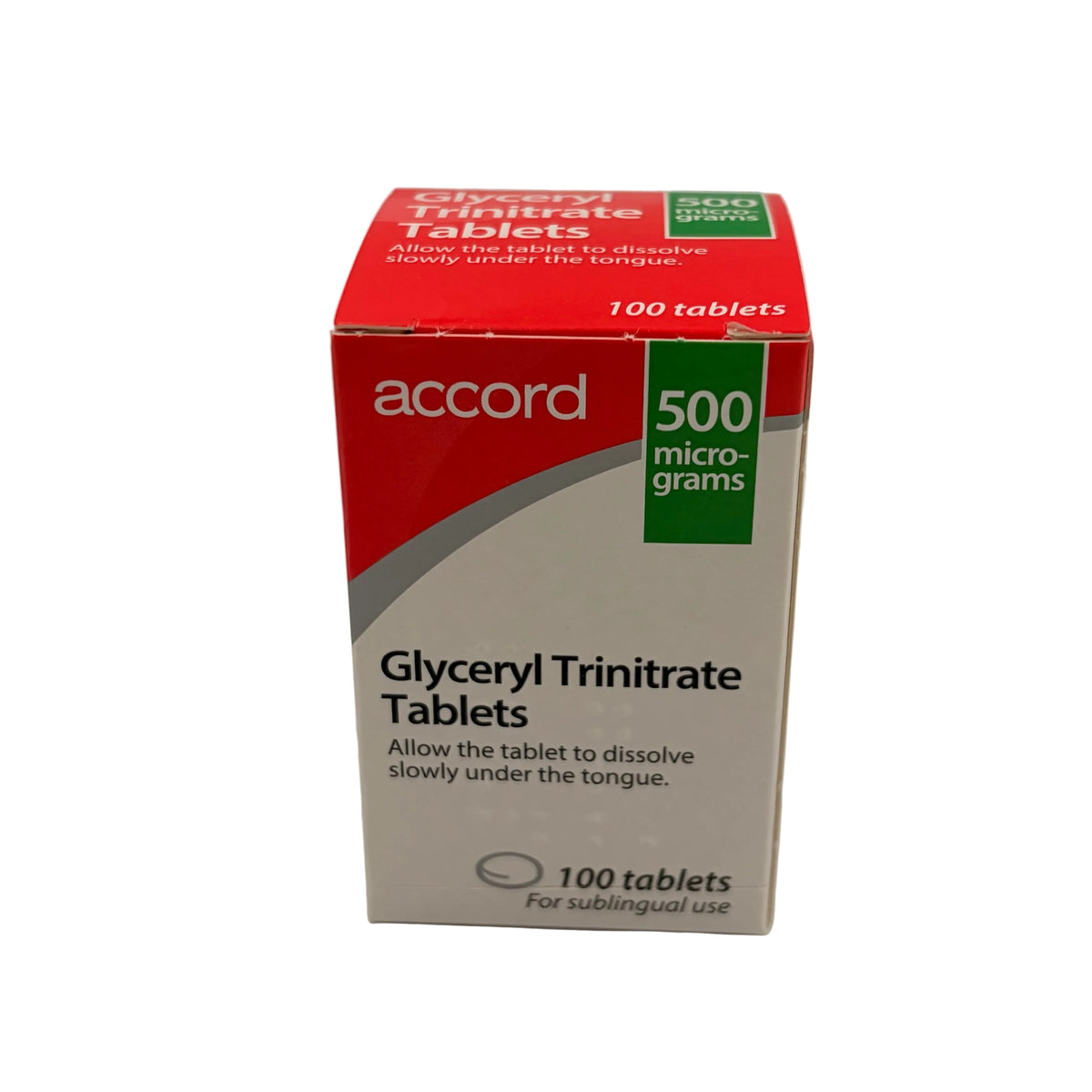 GLYCERYL TRINITRATE TAB 500MCG (100)