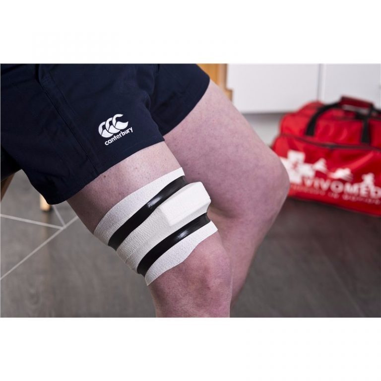locklift tear tape - rugby thigh line out lifting sport tape 7.5cms x 6.9m box of 6 rolls