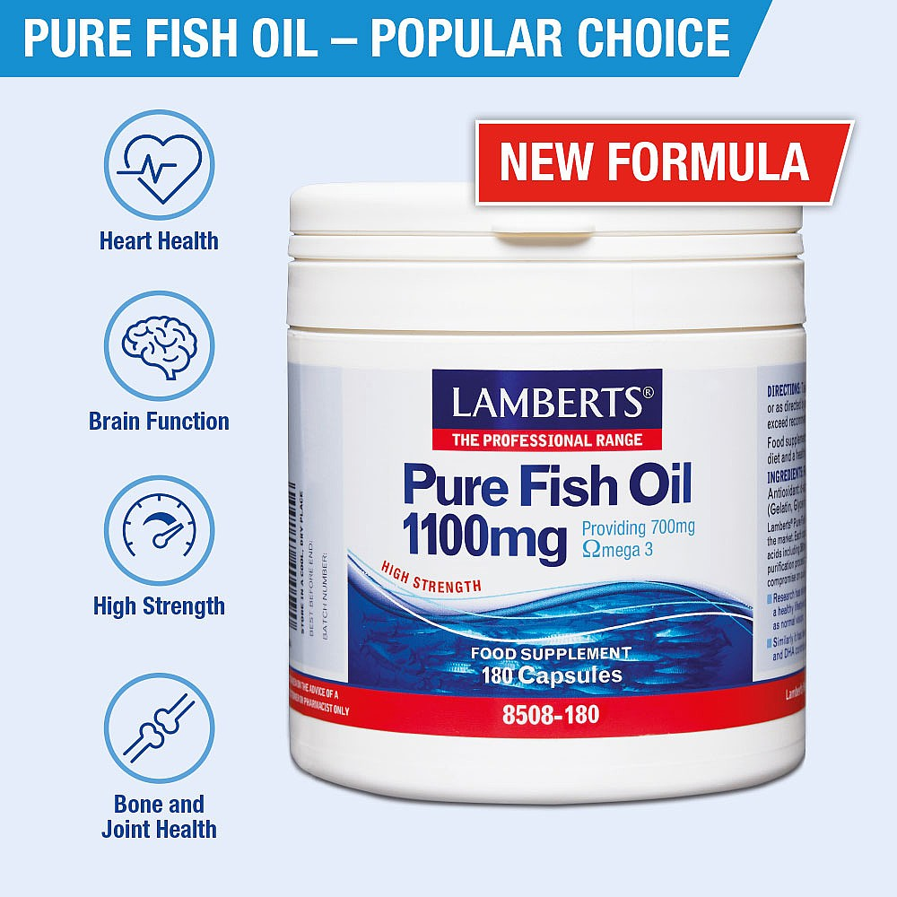 Lamberts Pure Fish Oil 1100mg - 180 capsules