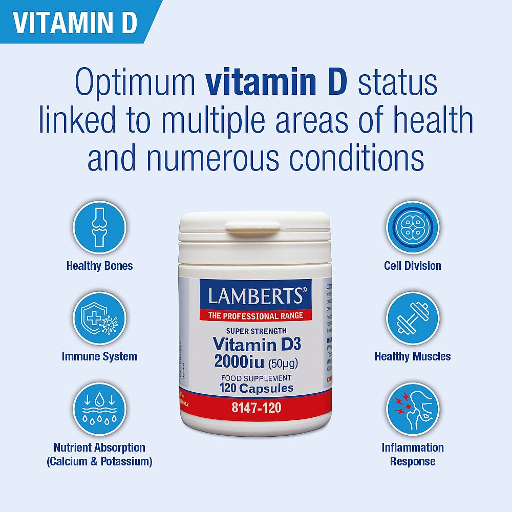 Lamberts Vitamin D3 2000iu - 120 Capsules