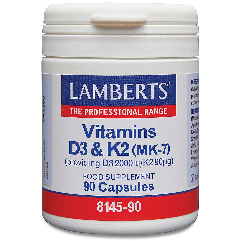 Lamberts Vitamins D3 (2000iu) and K2 (90µg) - 90 Capsules