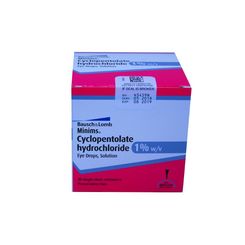 MINIMS CYCLOPENTOLATE HCL 1% BP (20)