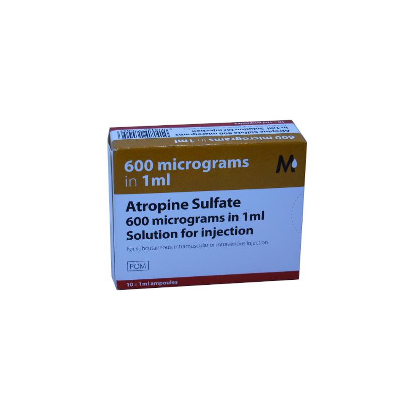 ATROPINE SULPH INJ 600MCG (10 X 1ML)