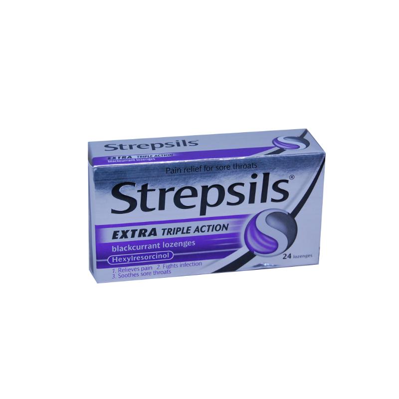 STREPSILS EXTRA TRIPLE ACTION BLACKCURRANT (24)