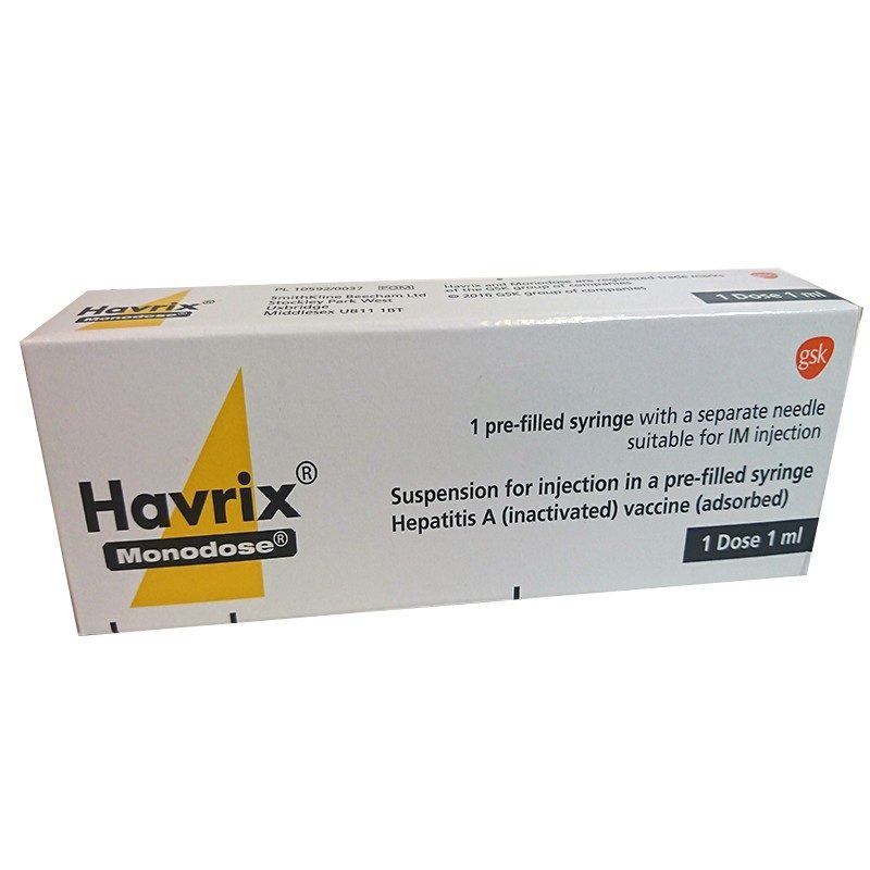 HAVRIX (hepatitis a vaccine) MONODOSE NON FIXED NEEDLE 1ML (SINGLE)