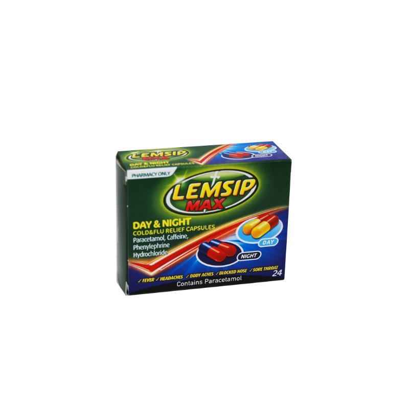 LEMSIP MAX DAY & NIGHT C&F RELIEF CAPS (24)