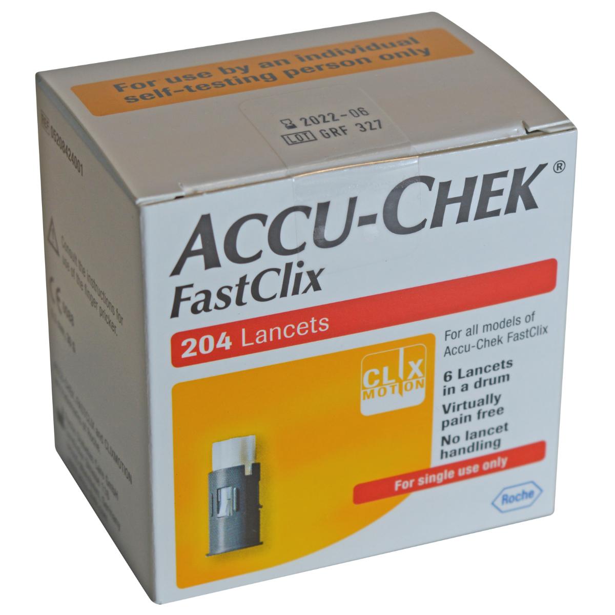 Accu-Chek Fastclix Lancets 0.3mm 30g (204)