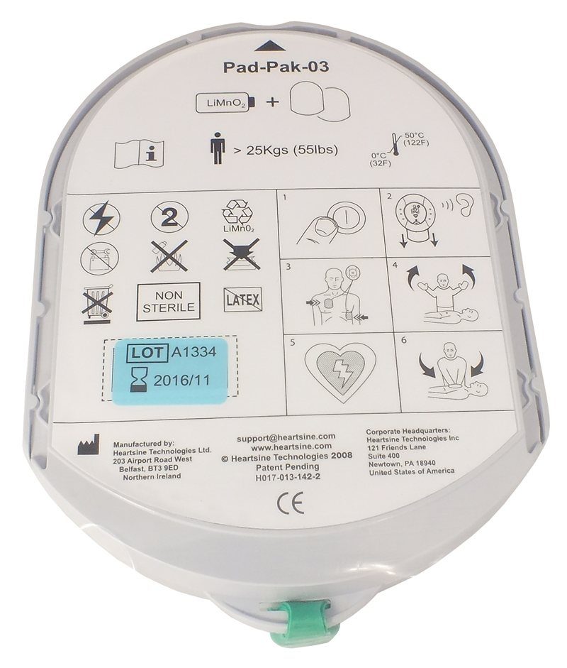 Samaritan PAD PAK – AED Battery & Electrode Cartridge Samaritan Defibrillators