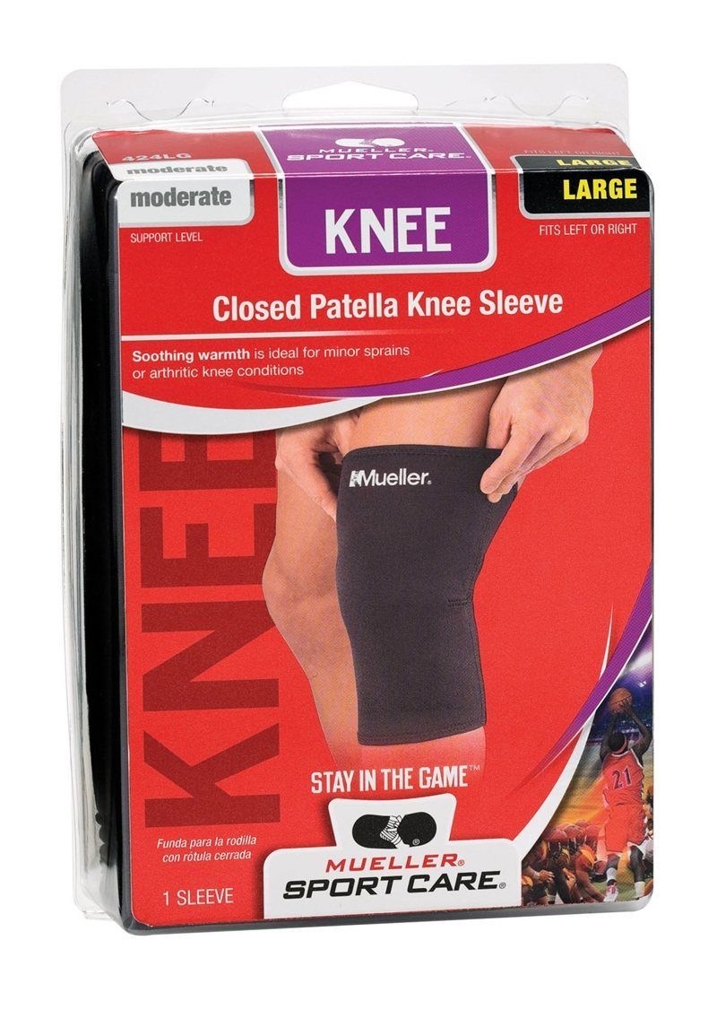 Knee Sleeve – Closed Patella Compression Support Sport & Injury Relief