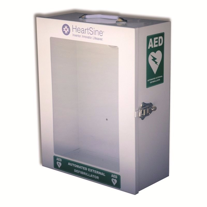 HeartSine Defibrillator Indoor Wall Cabinet – AED Storage Cabinet Optional Alarm