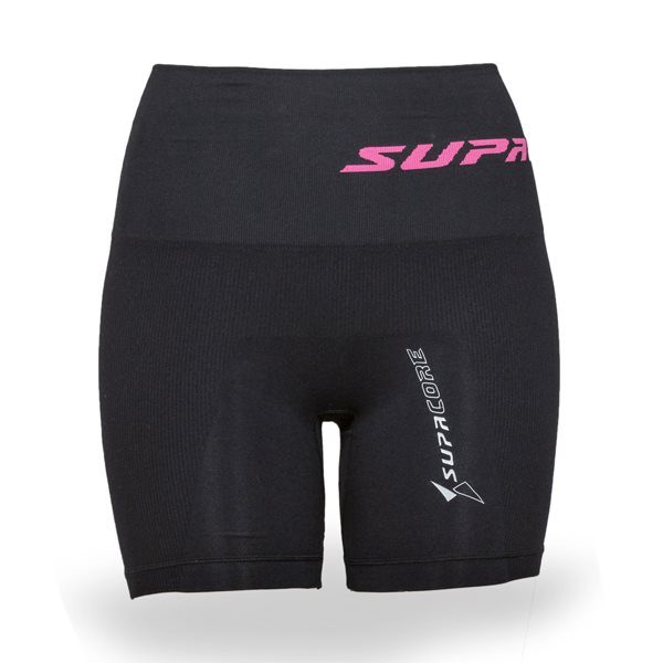 Patented Women's CORETECH® Injury Recovery and Postpartum Compression Shorts  (Black with Grey Waistband)