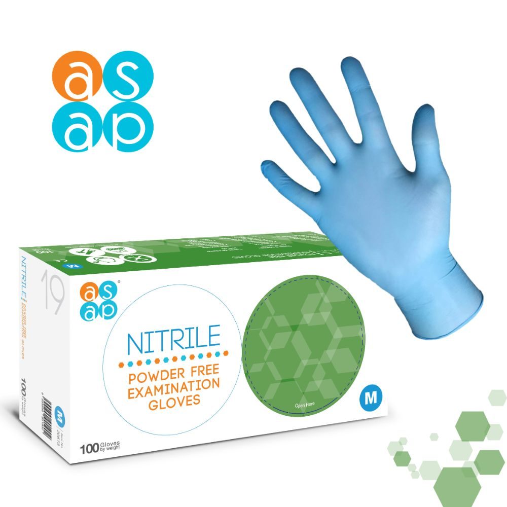 ASAP Blue Nitrile Gloves - box of 100