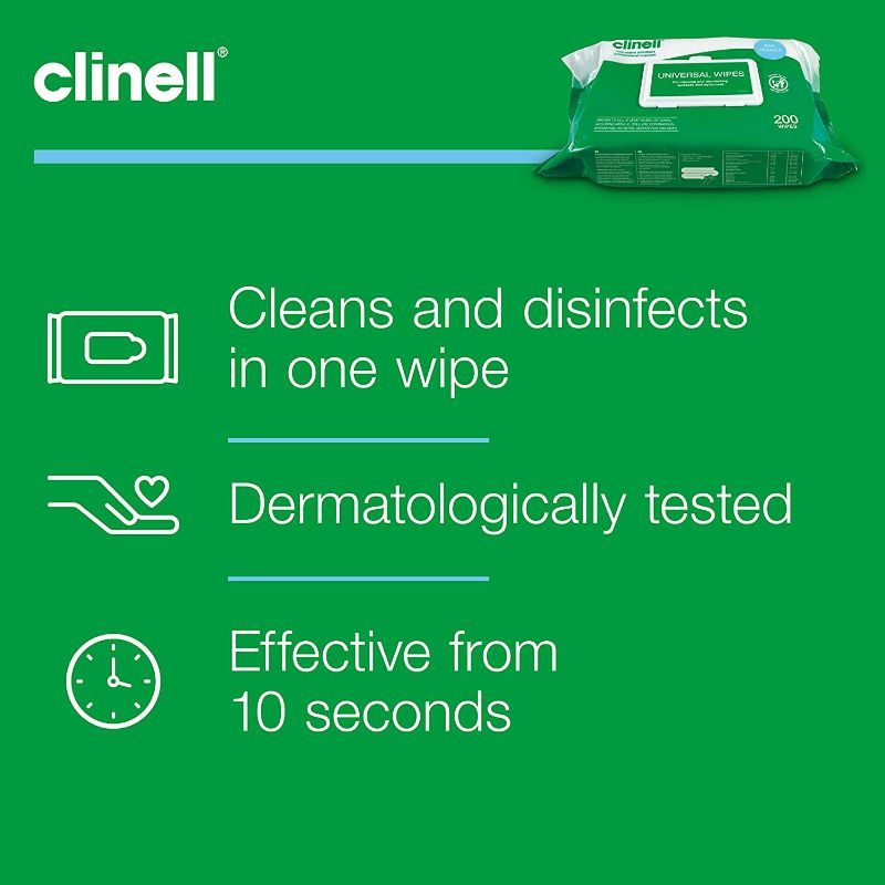 Clinell Universal Sanitising Wipes - pack of 200