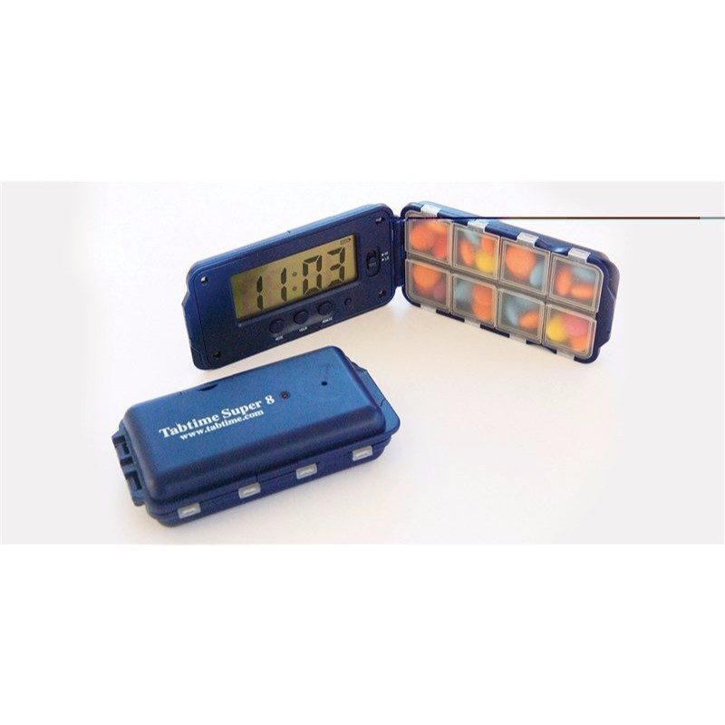 Tabtime Super 8 Daily Pill Reminder with Timer - 110×60×30mm