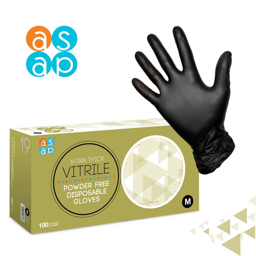 ASAP Black Vitrile Gloves - Box of 100