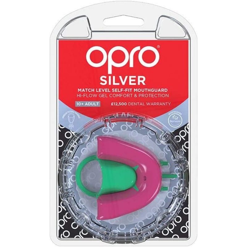 Opro Self-Fit Mouth guard silver unisex pink/green  10+