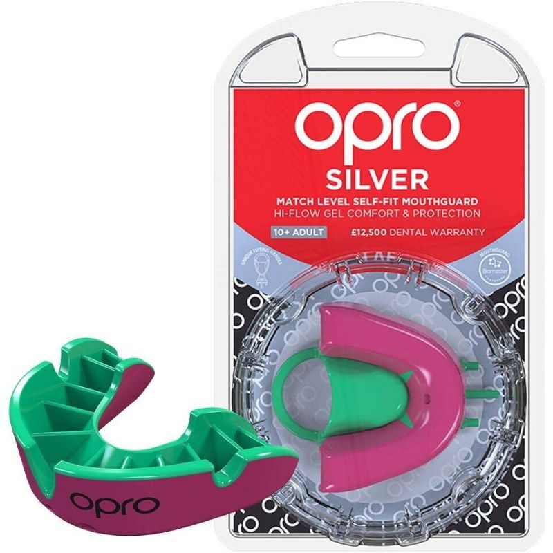 Opro Self-Fit Mouth guard silver unisex pink/green  10+