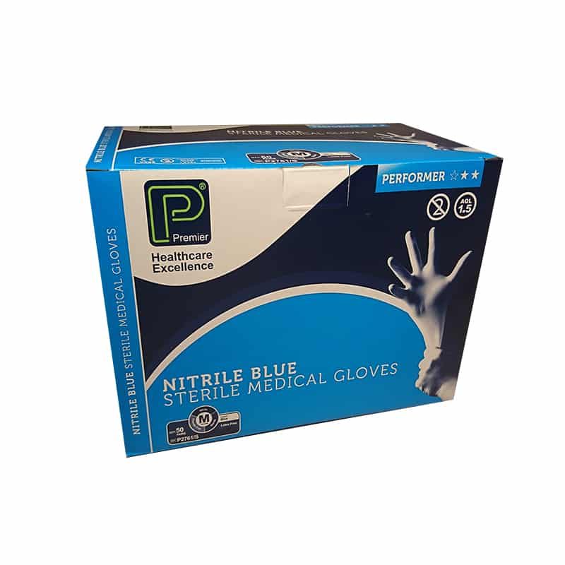 Premier_Blue_Nitrile_Sterile_Gloves
