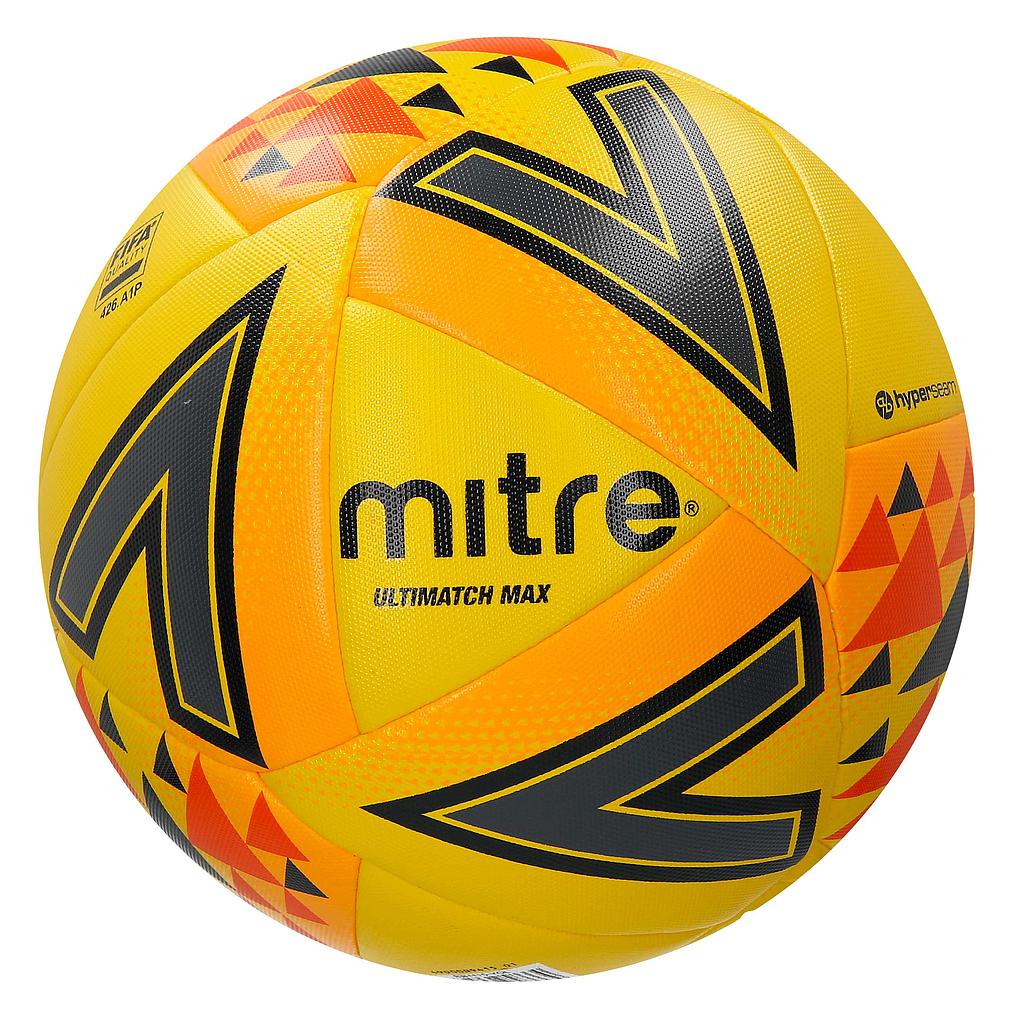 Mitre Mitre Ultimatch Plus Max Match Football, Yellow/Orange/Black