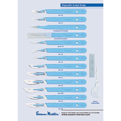 Swann Morton Sterile Scalpels with Handle | Disposable | Pack of 10